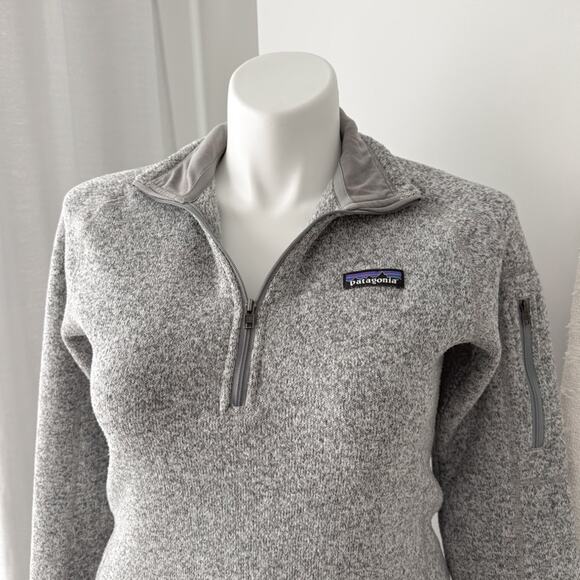Patagonia Better Sweater 1/4 Zip Grey Fleece Lined Pullover Women’s Size Medium - Picture 2 of 9